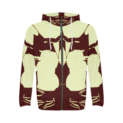 Cat All Over Print Full Zip Hoodie