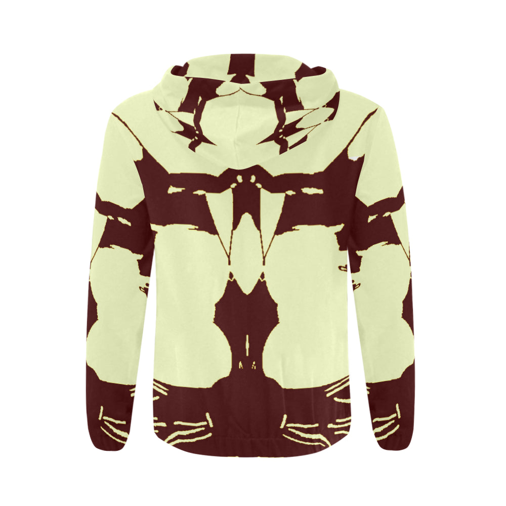 Cat All Over Print Full Zip Hoodie